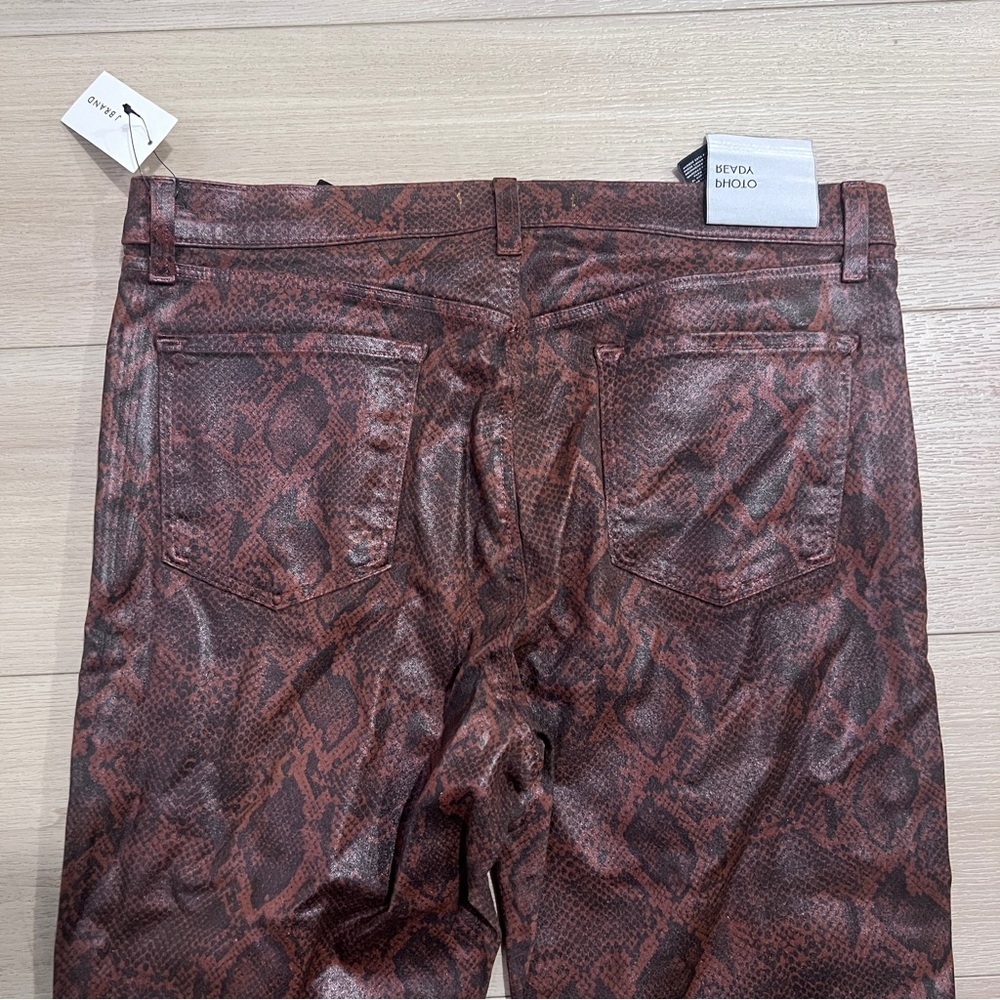 NWT J BRAND Alana High Rise Crop Skinny Jeans Animal Snake Brown Sz 32 Msrp $340 - Picture 5 of 15